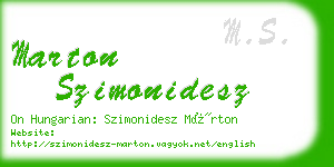 marton szimonidesz business card